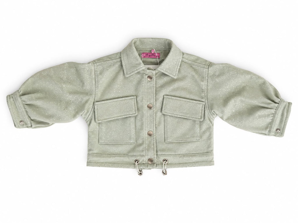 Girls’ Lined Suede-Look Jacket – Mint Green – M009