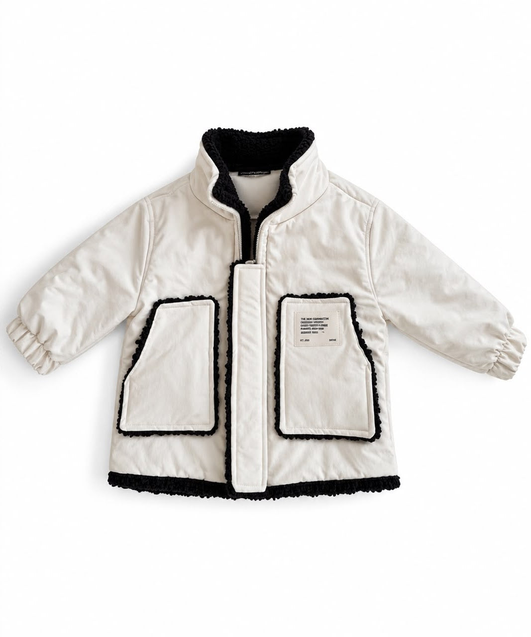 Kids’ Lined Contrast-Trim Jacket – Light Grey – M011