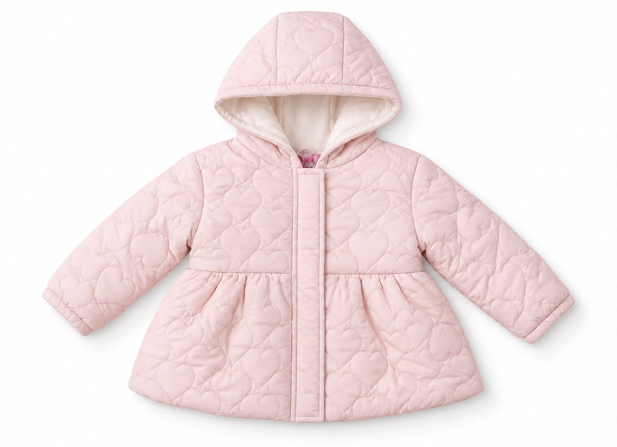 Girls’ Embroidered Hooded Jacket – Pink – M014